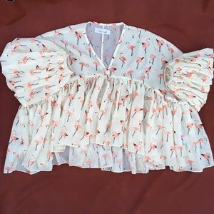 💥50% OFF💥 Chicwish top w/ flamingos